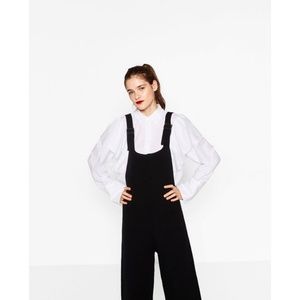 black knit overalls